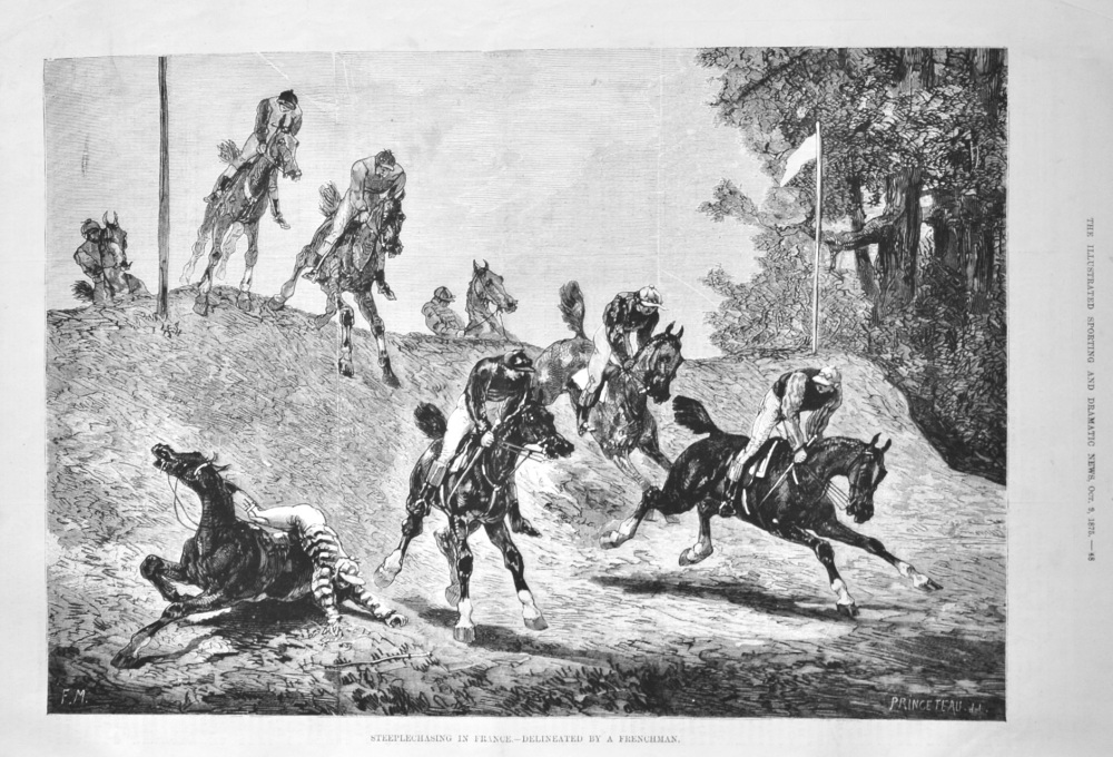 Steeplechasing in France.- Delineated by a Frenchman.  1875.