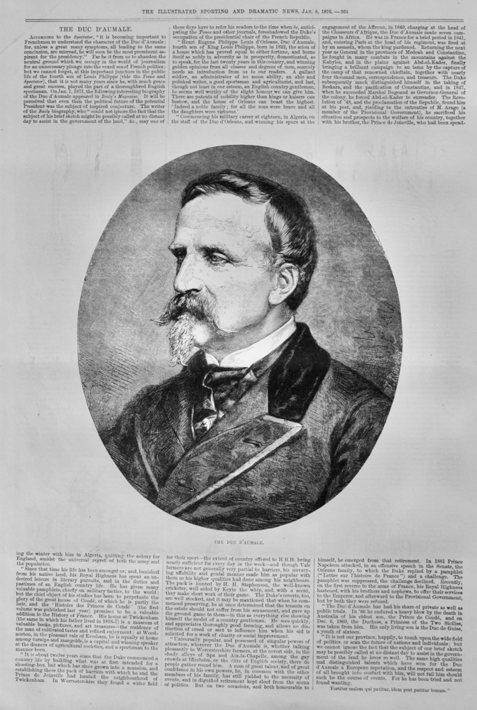 The Duc  D'Aumale.  1876.