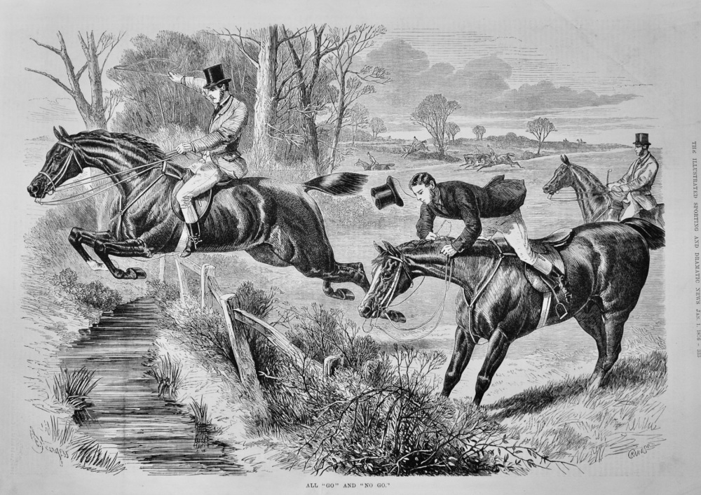 All "Go"  and  "No Go."  1876.  (Hunting Scene).