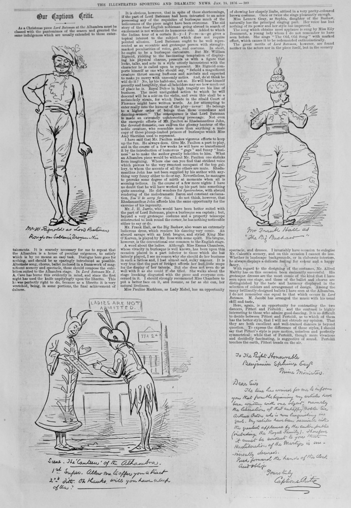 Our Captious Critic. January 15th, 1876.