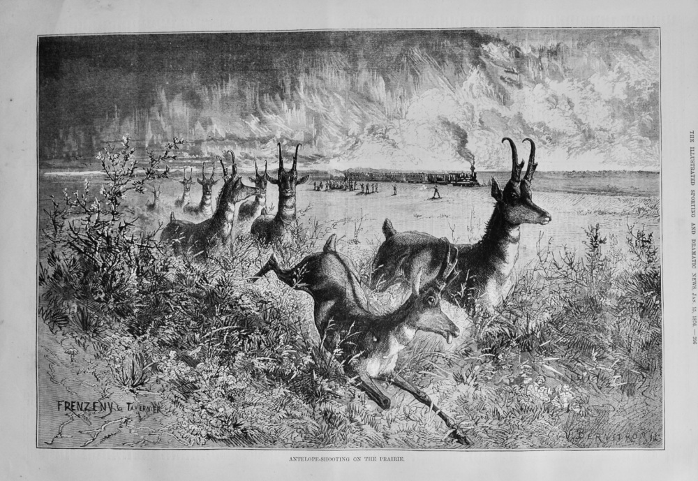 Antelope-Shooting on the Prairie.  1876.