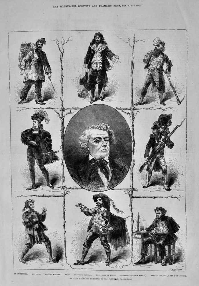 The Late Frederic Lemaitre in his Principal Characters.  1876.
