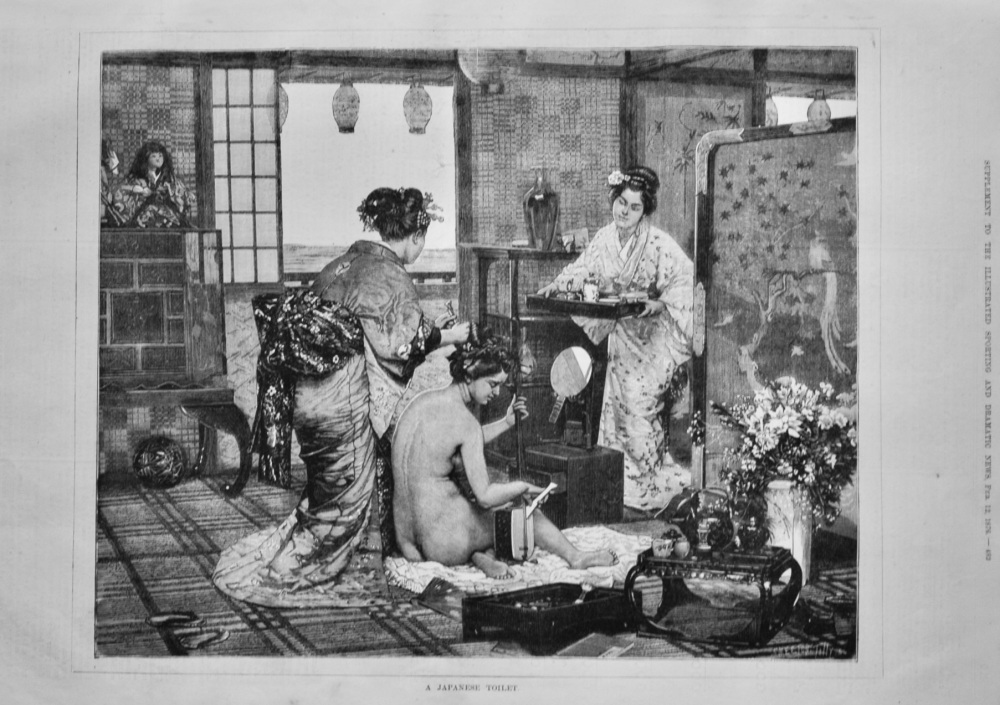 A Japanese Toilet.  1876.