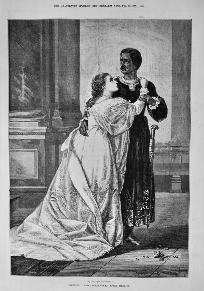 "Othello" and "Desdemona," after Herrick.  1876.