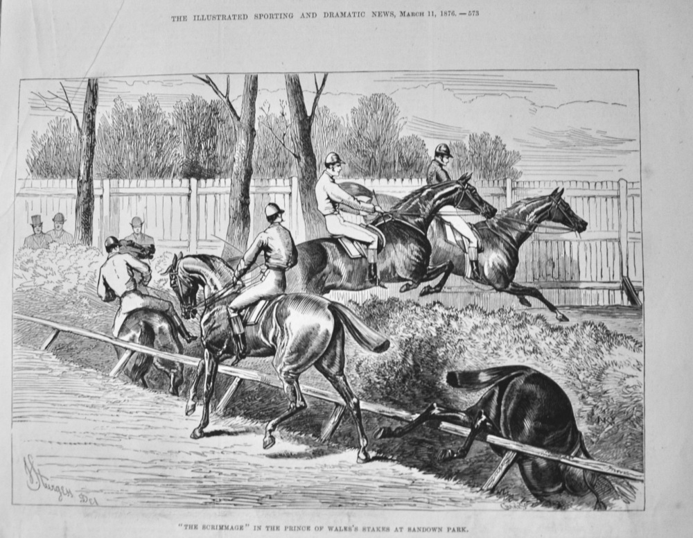 "The Scrimmage" in the Prince of Wales's Stakes at Sandown Park.  1876.