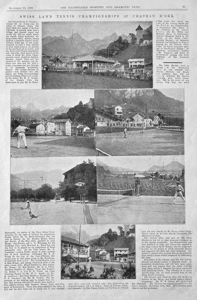Swiss Lawn Tennis Championships at Chateau D'Oex.  1898.