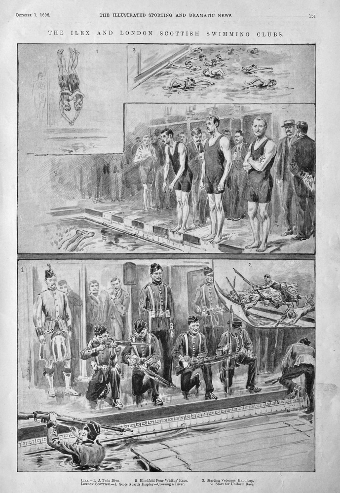 The Ilex and London Scottish Swimming Clubs.  1898.