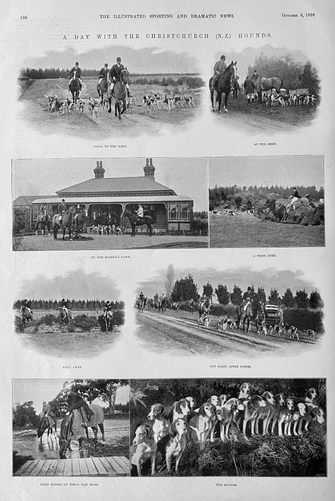 A Day with the Christchurch (N.Z.) Hounds.  1898.