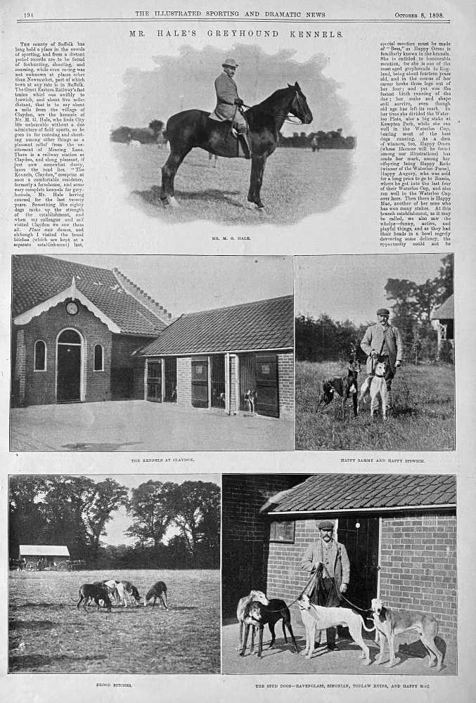Mr. Hale's Greyhound Kennels.  1898.