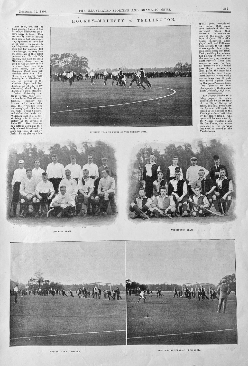 Hockey - Molesey  v.  Teddington.  1898.