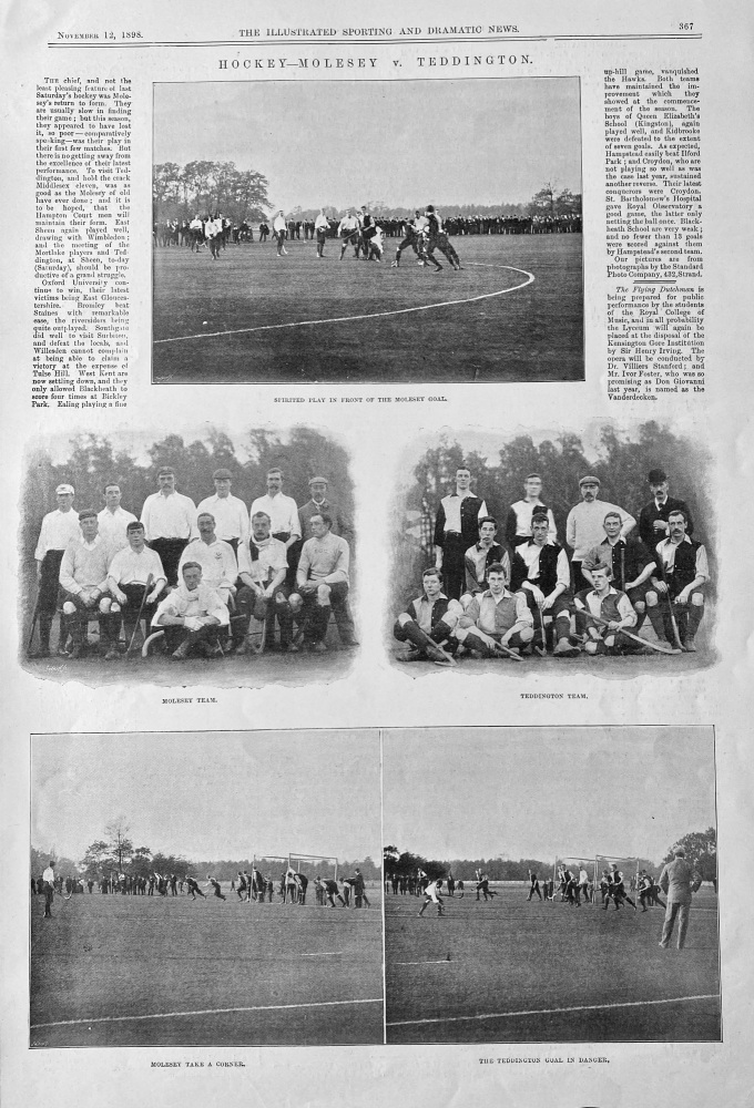 Hockey - Molesey  v.  Teddington.  1898.