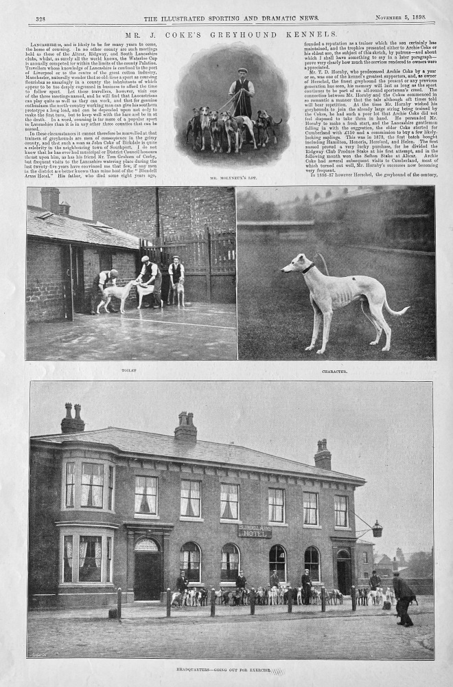 Mr. J. Coke's Greyhound Kennels.  1898.