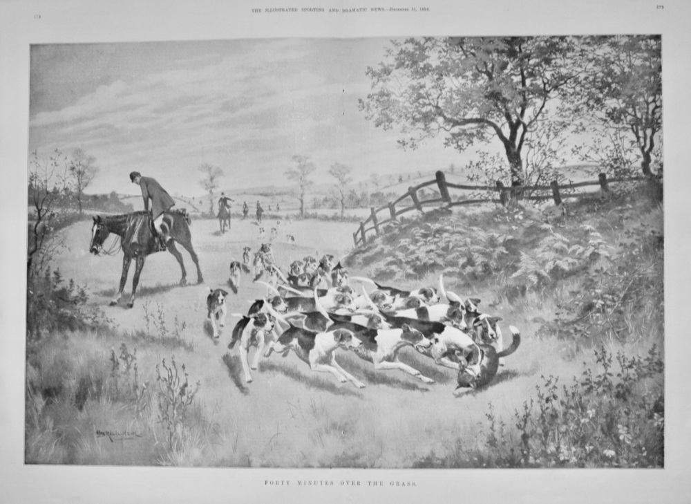 Forty Minutes over the Grass.  1898. (Hunting).