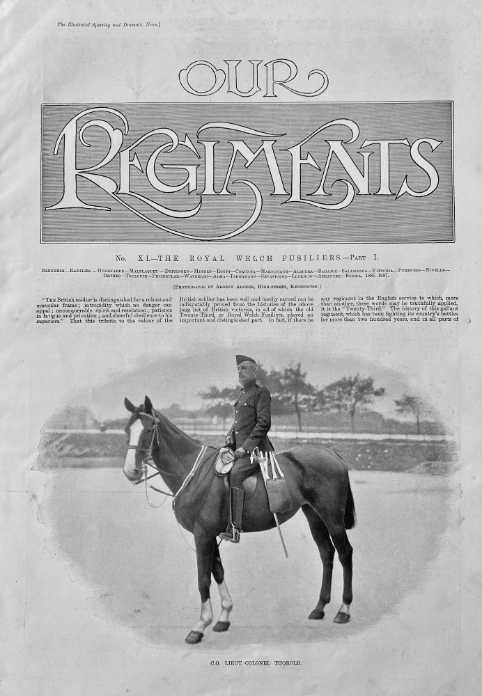 Our Regiments.  No. XI.- The Royal Welch  Fusiliers.- Part 1.  1898.