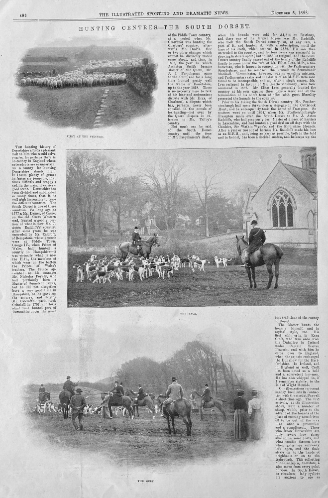 Hunting Centres.- The South Dorset.  1898.