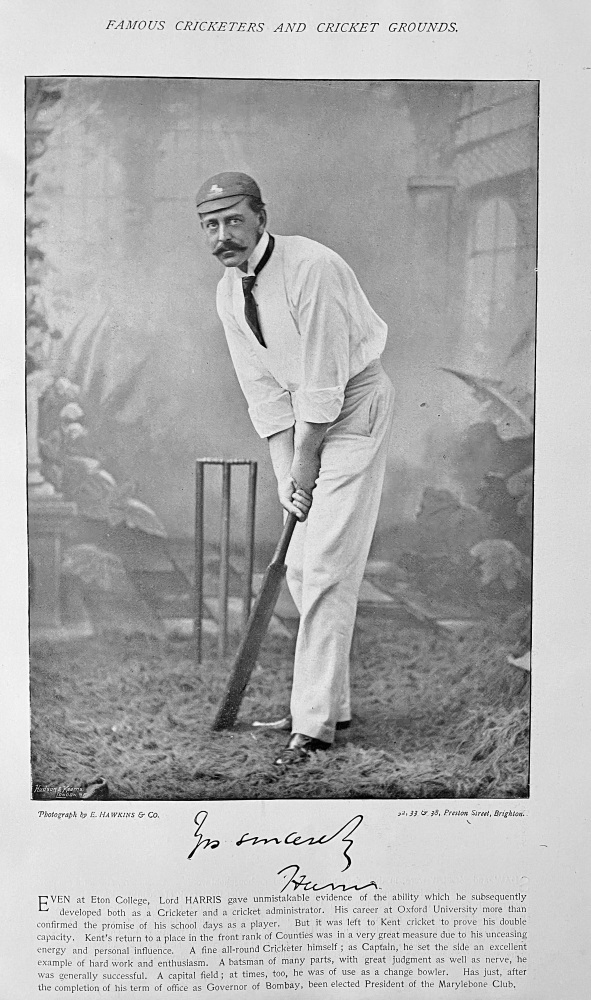 Lord Harris and Alfred Shaw (CRICKETERS) 1895