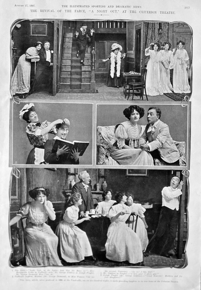 The Revival of the Farce, "A Night Out," at the Criterion Theatre.  1907.