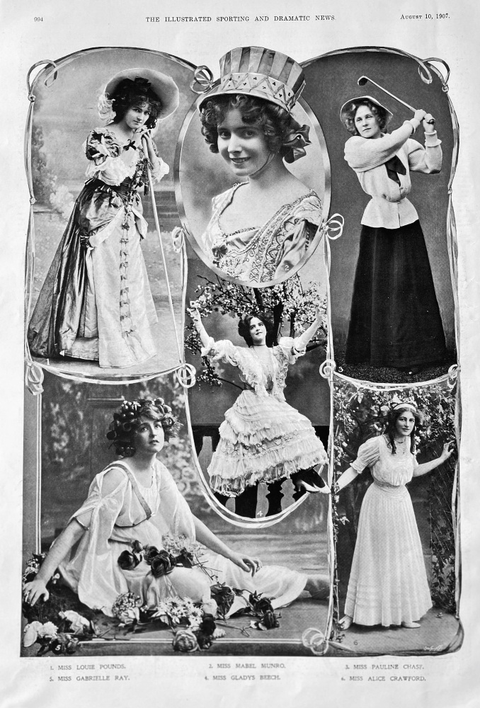 Actresses from the Stage at this time. (August 10th, 1907).