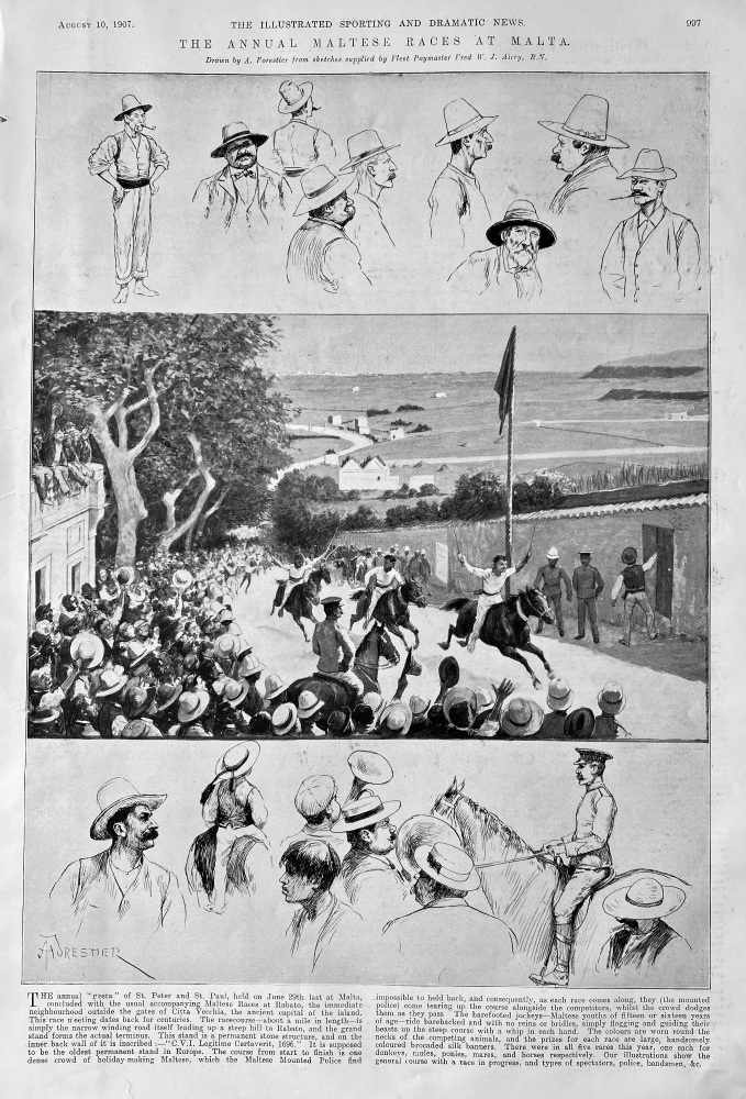The Annual Maltese Races at Malta.  1907.