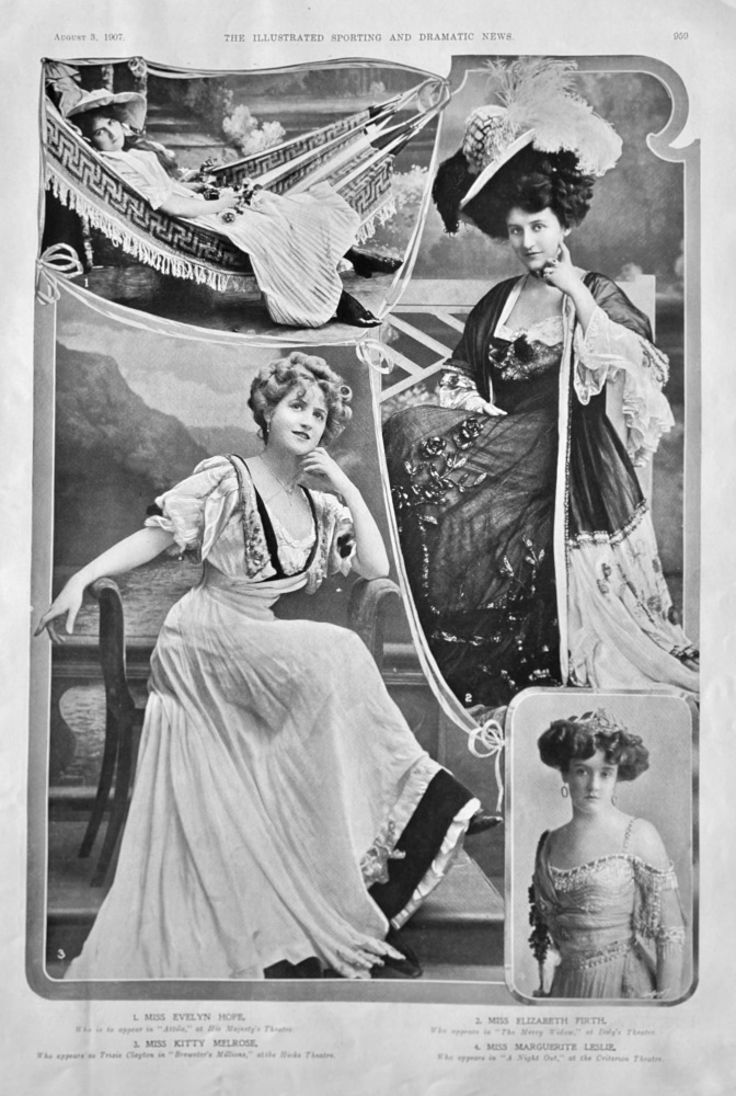 Miss Evelyn Rose :  Miss Kitty Melrose :    Miss Elizabeth Firth. : Miss Marguerite. 1907.