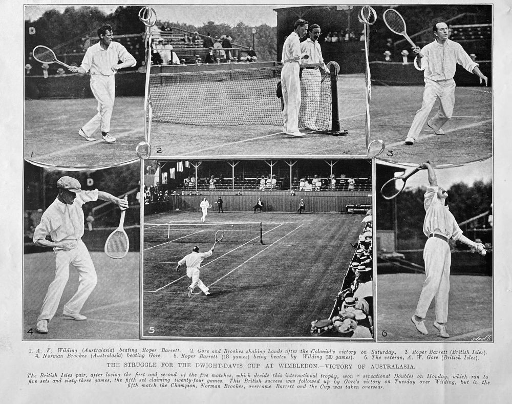 The Struggle for the Dwight-Davis Cup at Wimbledon.- Victory of Australasia.  1907.