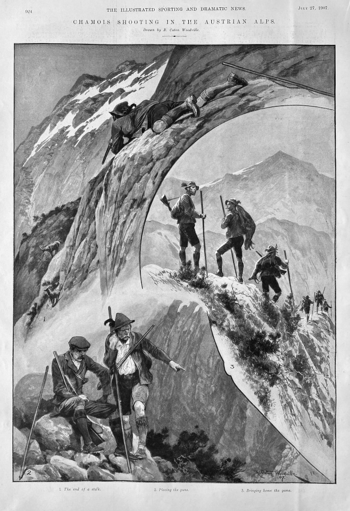 Chamois Shooting in the Austrian Alps.  1907.