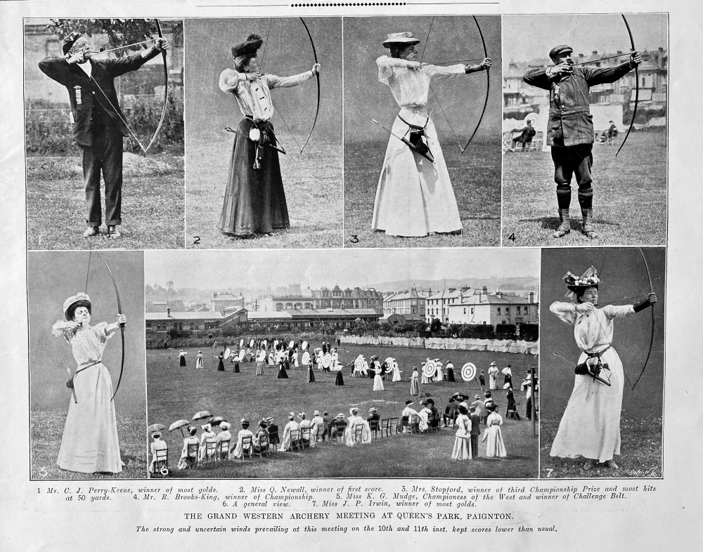 The Grand Western Archery Meeting at Queen's Park, Paignton.  1907.