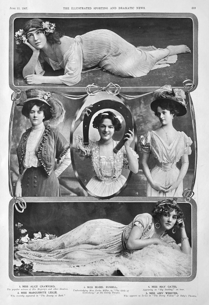 Actresses on the Stage.  June 1907.