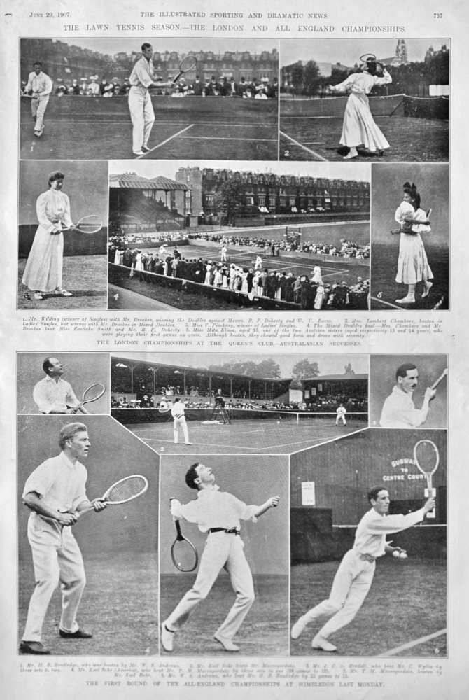 The Lawn Tennis Season.- The London and All England Championships.  1907.