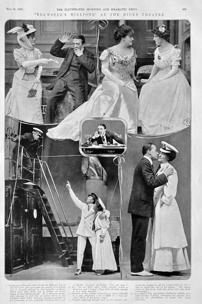 "Brewster's Millions," at the Hicks Theatre.  1907.