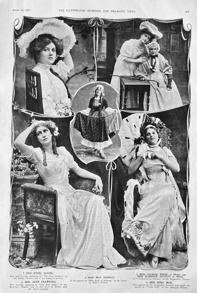 Actresses from the Stage at this time.  (April 1907).