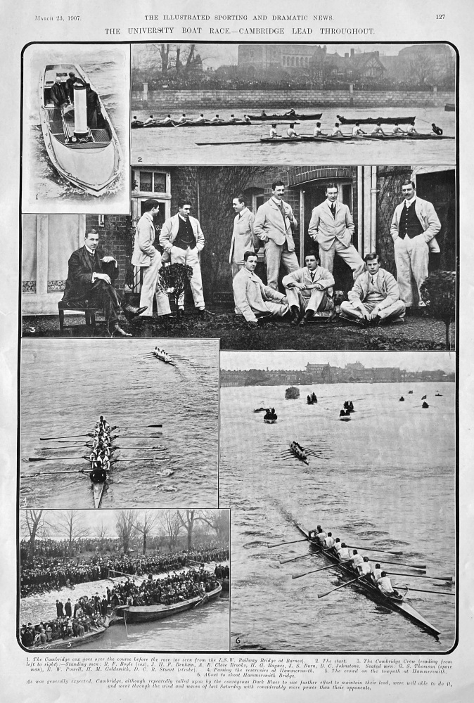 The University Boat Race.- Cambridge lead Throughout.  1907.