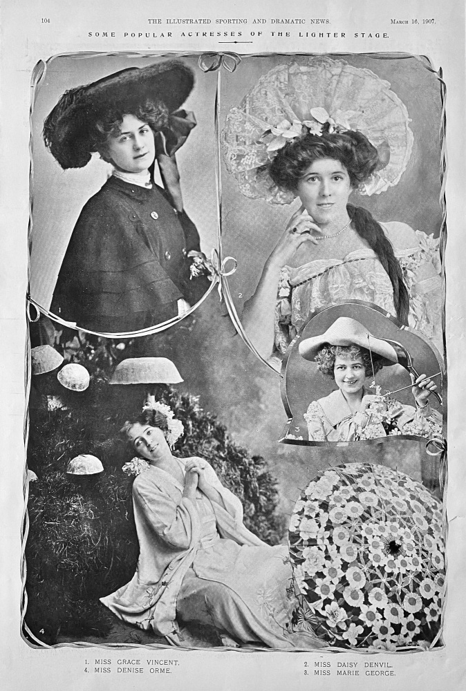 Some Popular Actresses of the Lighter Stage.  1907.