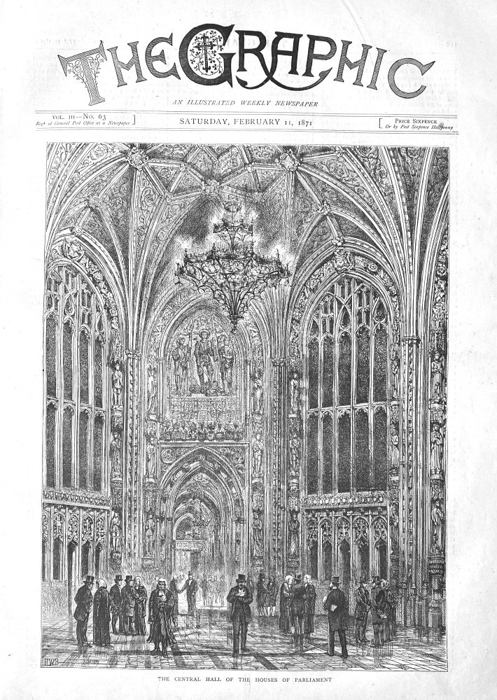 The Central Hall of the Houses of Parliament.  1871.