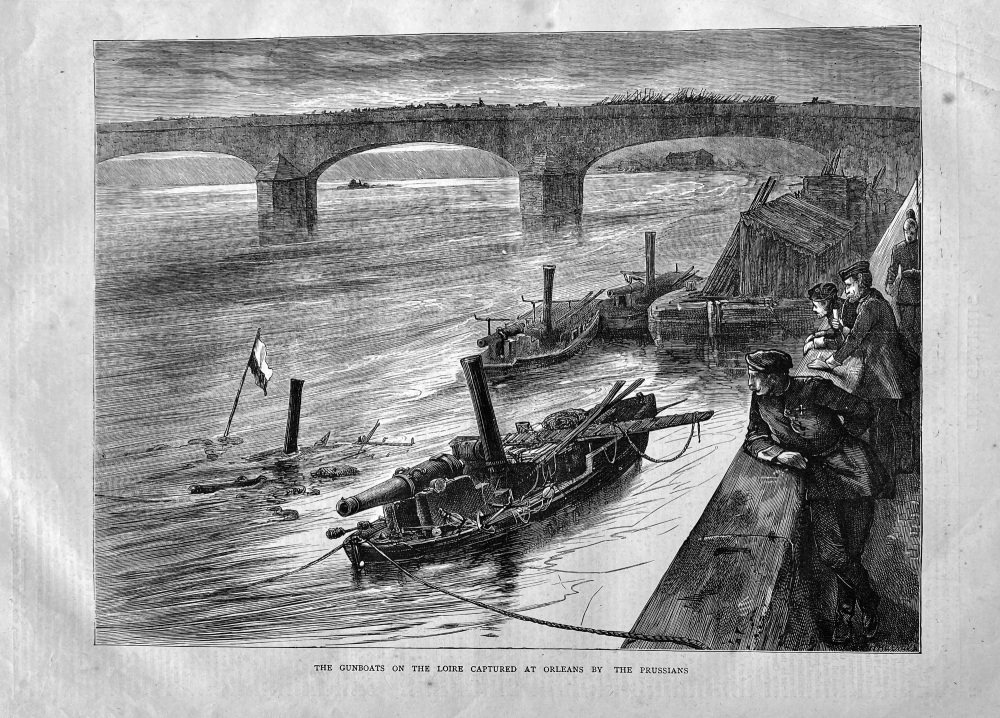 The Gunboats on the Loire Captured at Orleans by the Prussians.  1871.