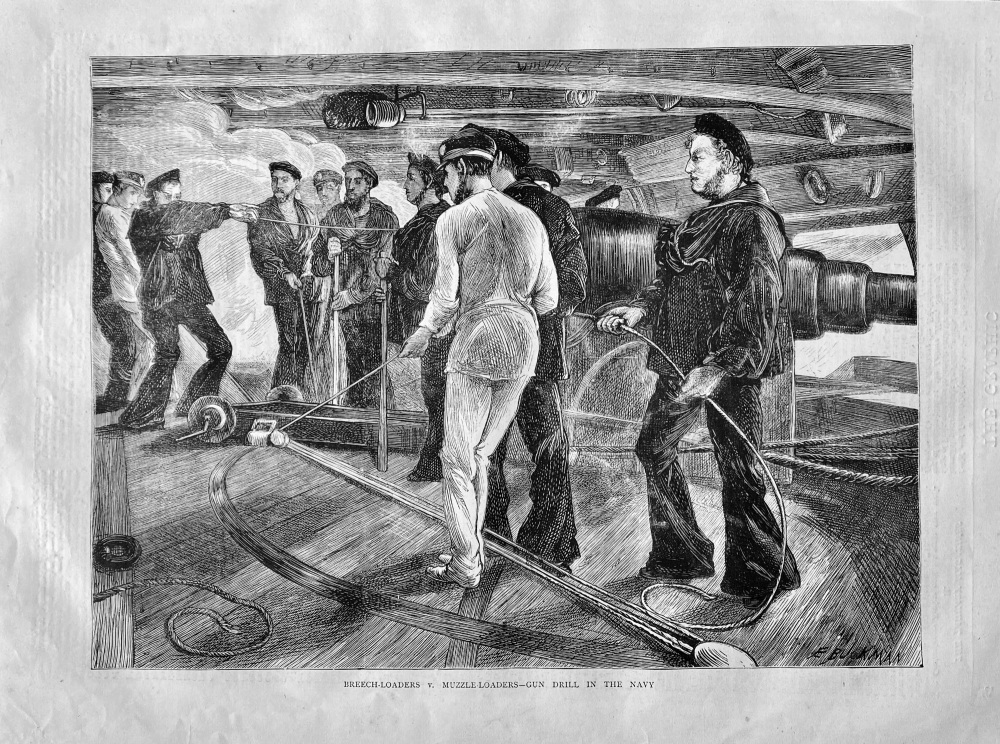 Breech Loaders   v.  Muzzle Loaders- Gun Drill in the Navy.  1871.