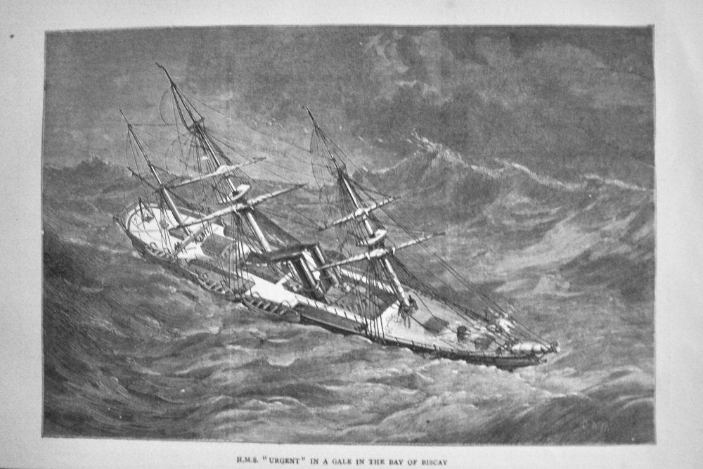 H.M.S. "Urgent" in a Gale in the Bay of Biscay.  1871.