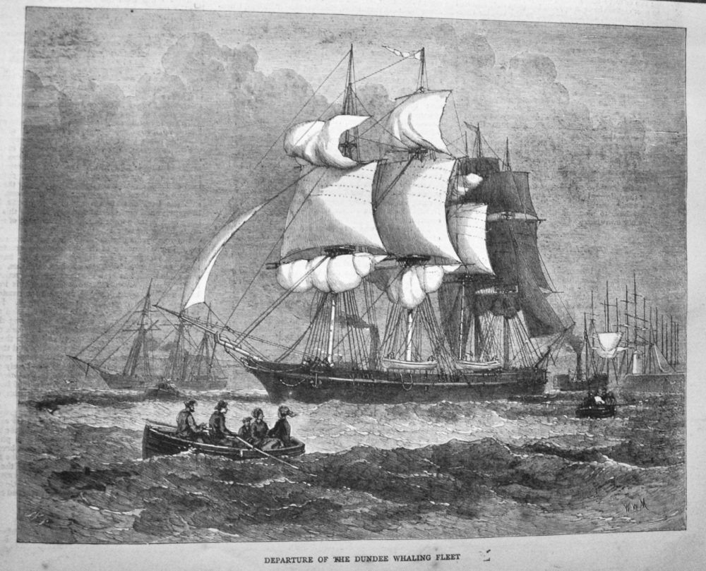 Departure of the Dundee Whaling Fleet.  1871.