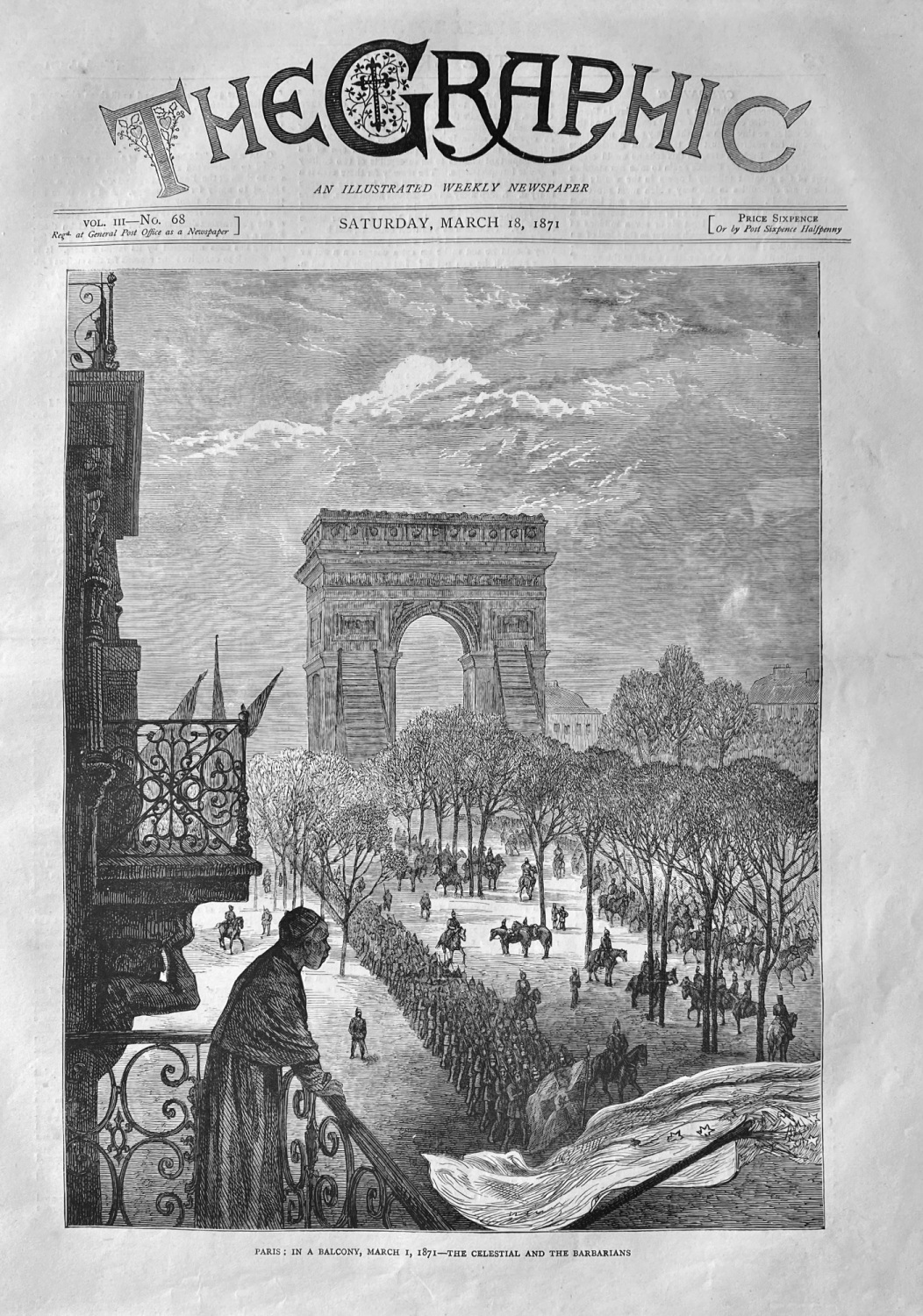 Paris :  In a Balcony, March 1st, 1871- The Celestial and the Barbarians.