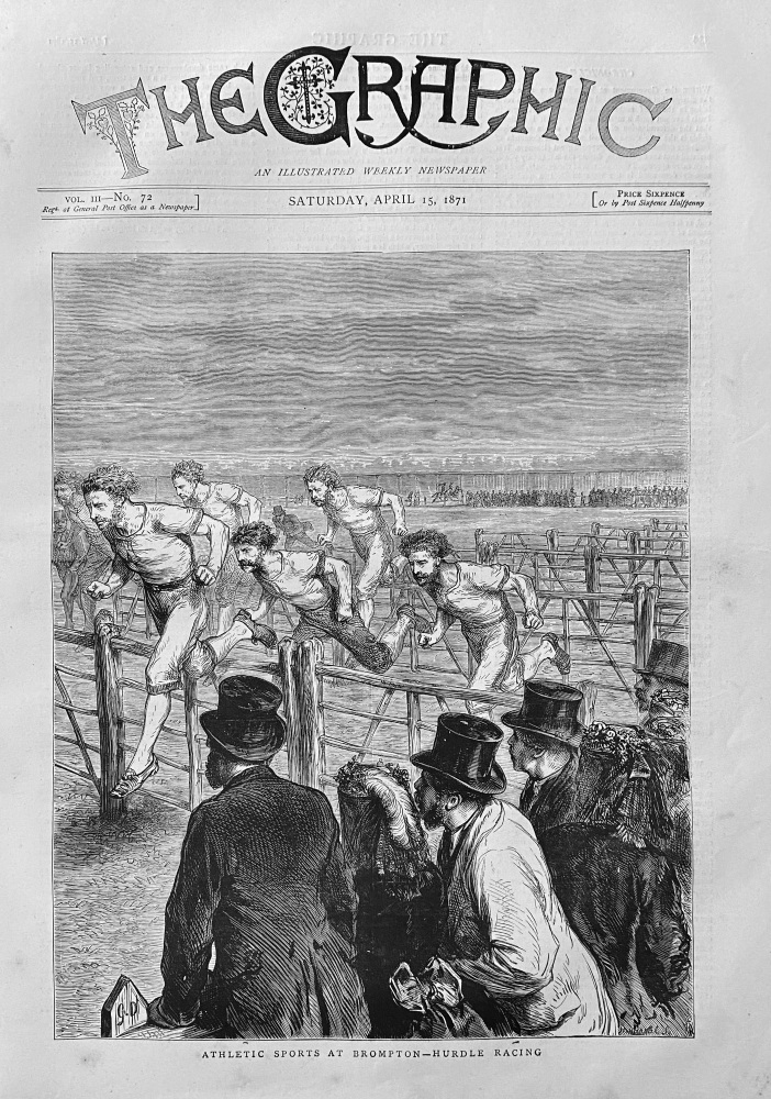 Athletic Sports at Brompton - Hurdle Racing. 1871.