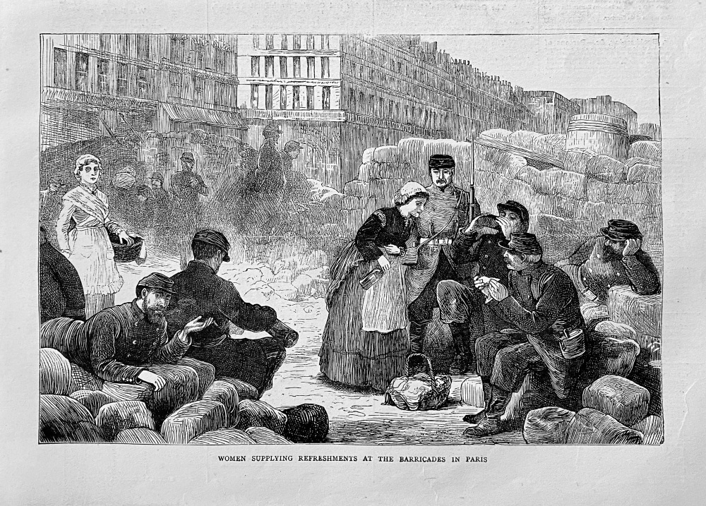 Women Supplying Refreshments at the Barricades in Paris.  1871.