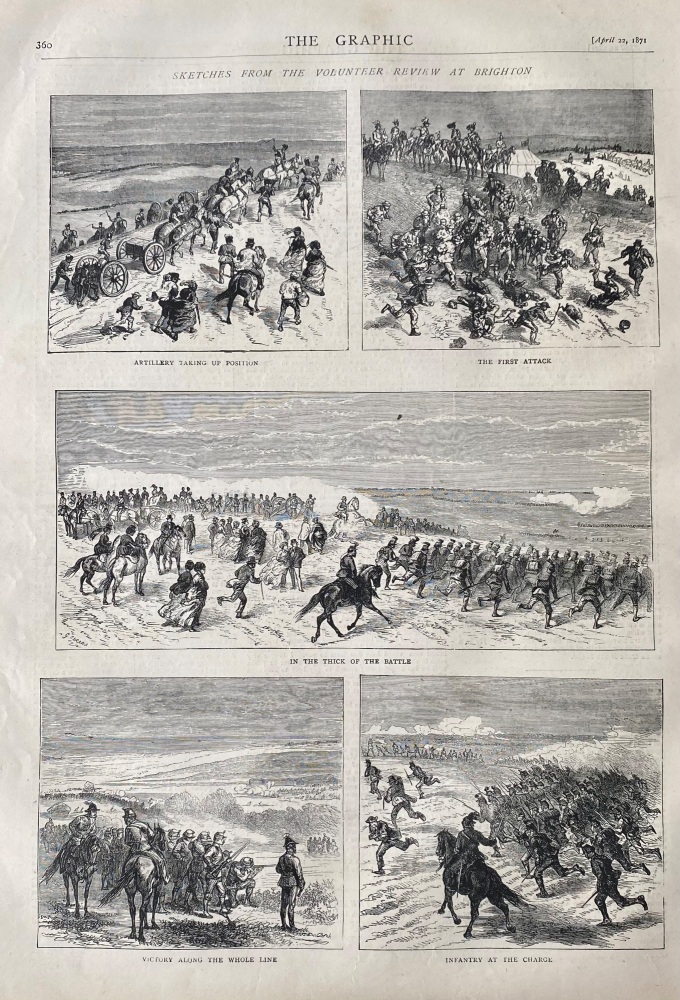 Sketches from the Volunteer Review at Brighton.  1871.