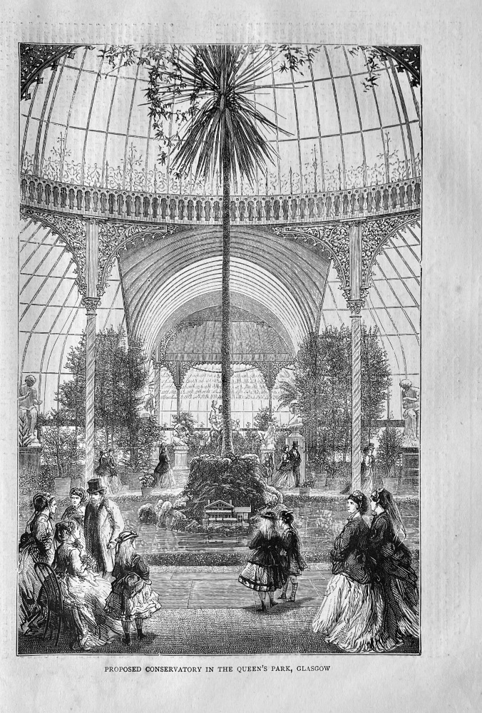 Proposed Conservatory in the Queen's Park, Glasgow.  1871.