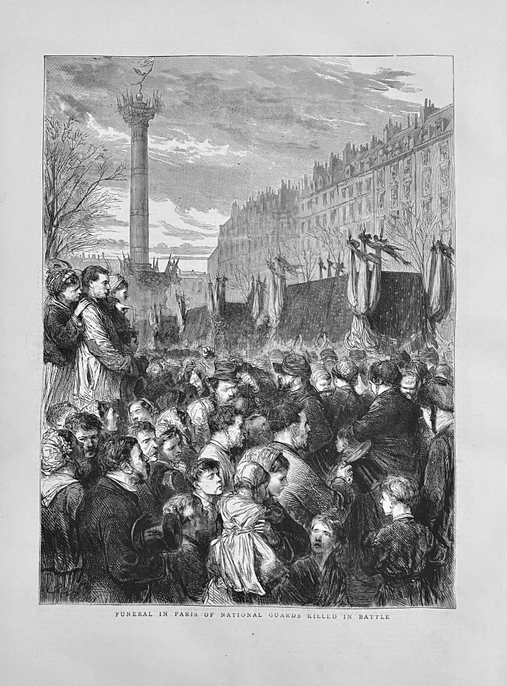 Funeral in Paris of National Guards Killed in Battle.  1871.