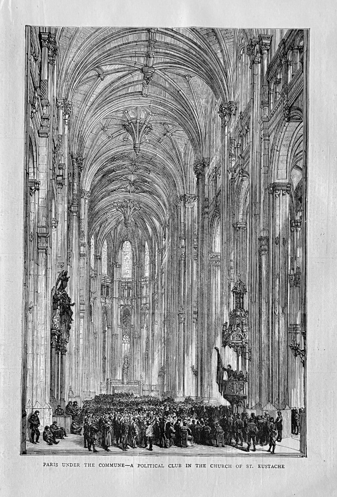 Paris under the Commune- A Political Club in the Church of St. Eustache.  1871.