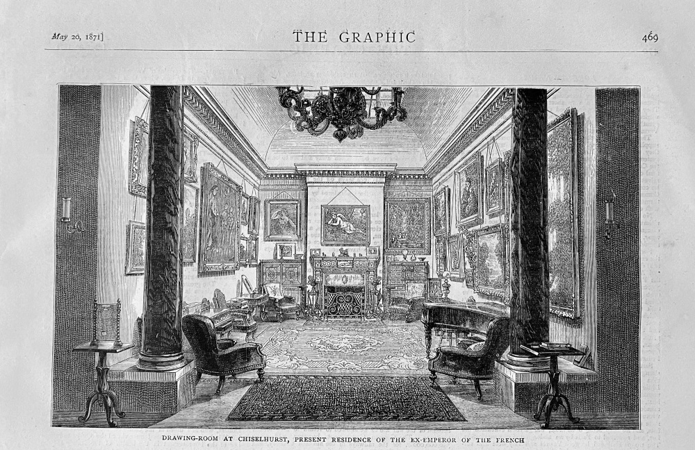 Drawing-Room at Chiselhurst, Present Residence of the Ex-Emperor of the French.  1891.