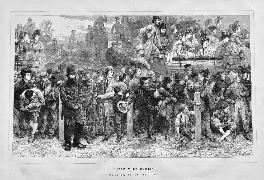 "HERE THEY COME!"  The Derby, 1871- On the Course.
