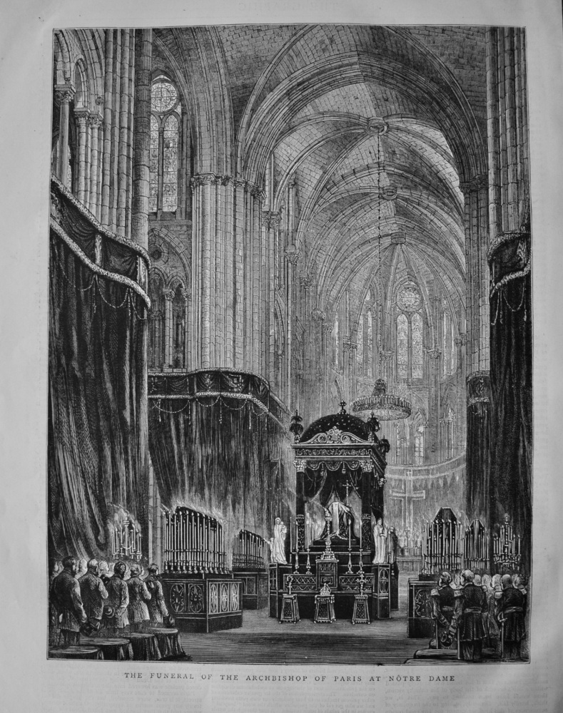 The Funeral of the Archbishop of Paris at Notre Dame.  1871.
