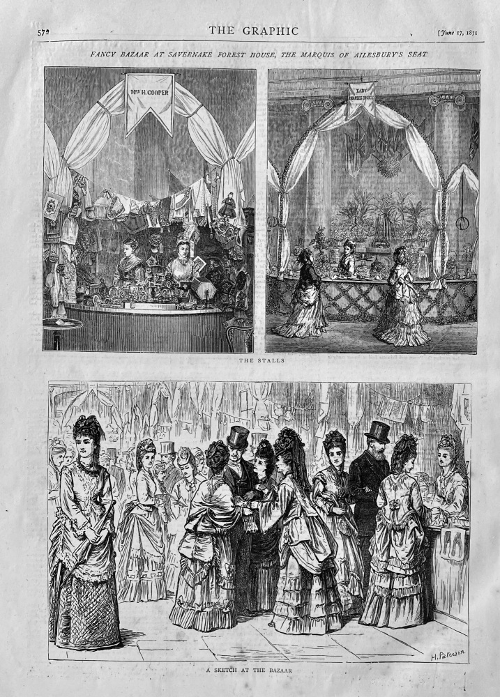 Fancy Bazaar at Savernake Forest House, The Marquis of Ailesbury's Seat.  1871.