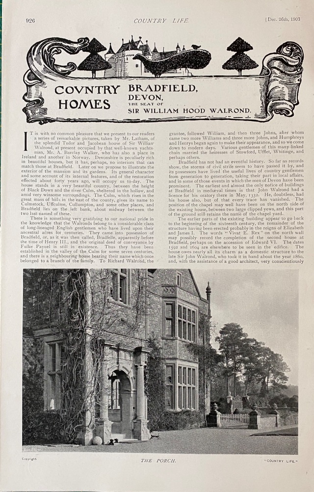 Country homes - Bradfield, Devon - 1903